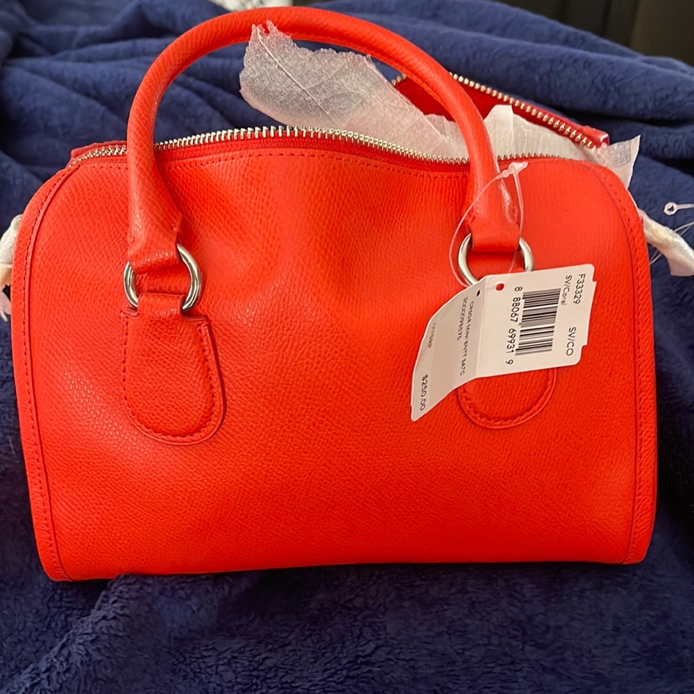 Coach purse tangerine color NWT